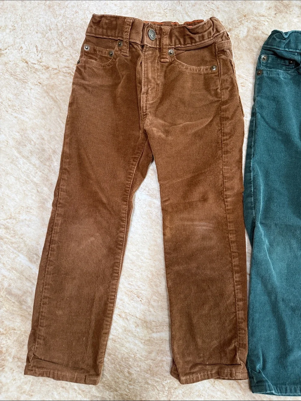 Crewcuts Kids Corduroy Pants in Brown and Teal
